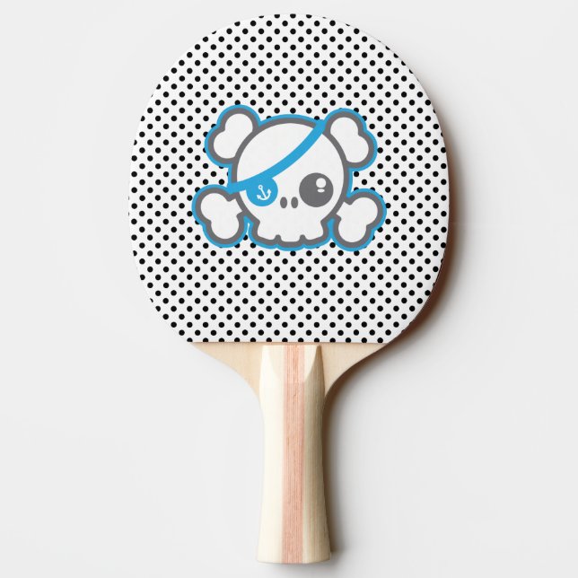 Kawaii Pirate Skull Ping Pong Paddle Tischtennis Schläger (Rückseite)