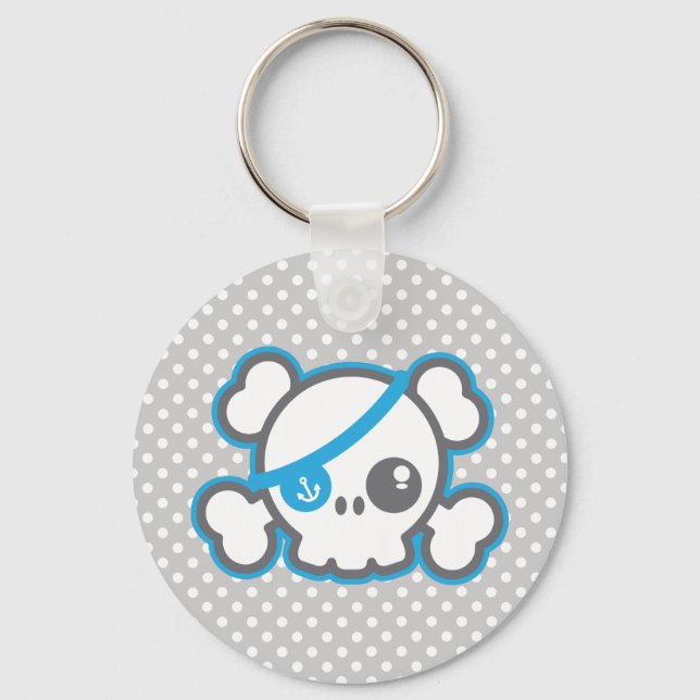 Kawaii Pirate Skull Schlüsselanhänger (Vorderseite)