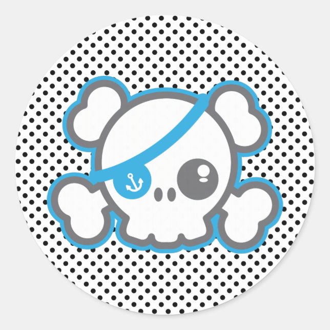 Kawaii Pirate Skull Stickers (Vorderseite)