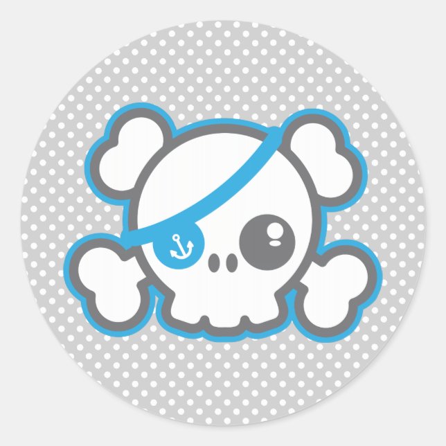 Kawaii Pirate Skull Stickers (Vorderseite)