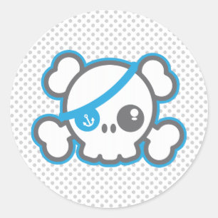 Kawaii Pirate Skull Stickers