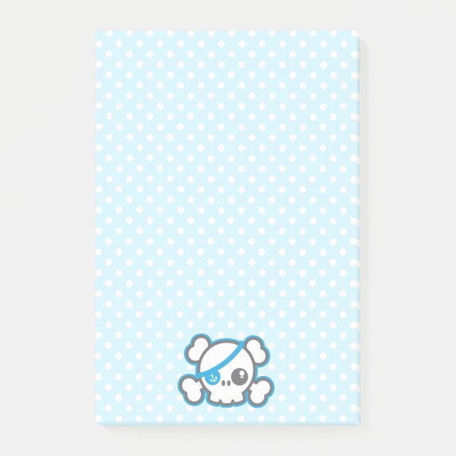 Kawaii Pirate Skull Sticky Note Cards Post-it Klebezettel (Vorderseite)