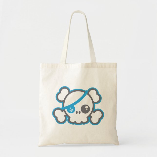 Kawaii Pirate Skull Tote Bag Tragetasche (Vorne)