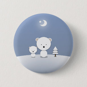 Kawaii Polar Bears Holiday Button Niedlich!