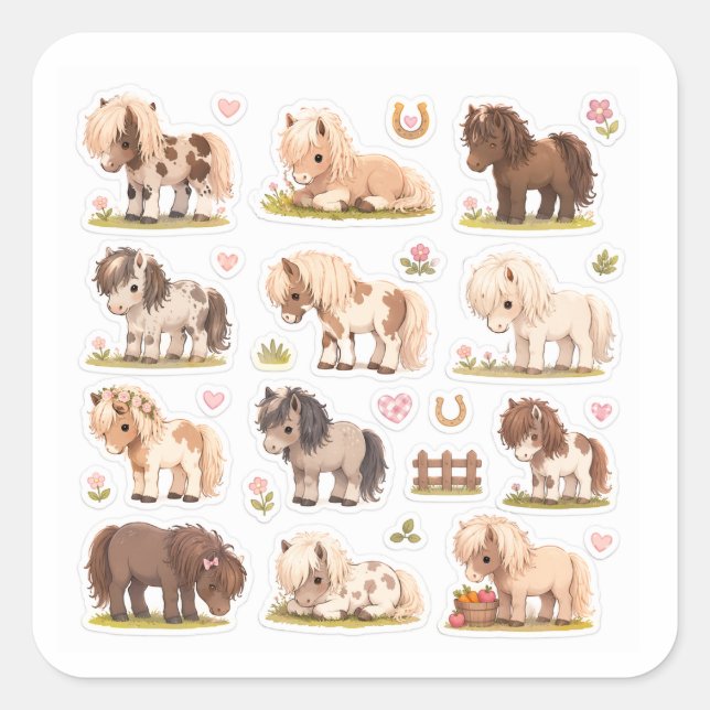 kawaii pony stickers sheet (Vorderseite)