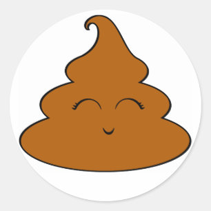 Kawaii Poo Poo Runder Aufkleber