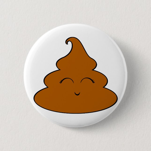 Kawaii Poo Stück von kacken niedlichen Poopy Button (Vorderseite)