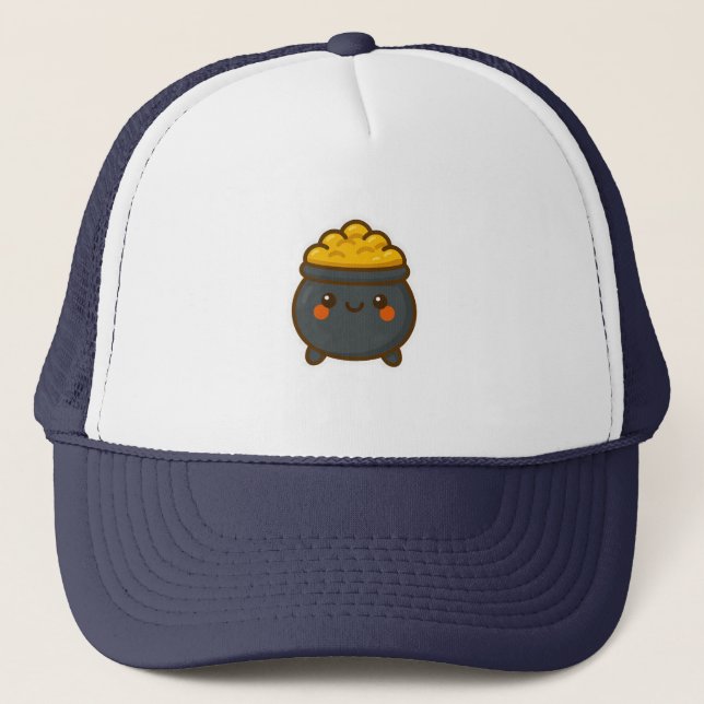 Kawaii Pot of Gold Truckerkappe (Vorderseite)