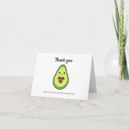 Kawaii Pregnant Avocado Vielen Dank Baby Shower Dankeskarte