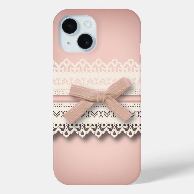 Kawaii Prinzessin mädchenhafte, weiße Spitze, rosa Case-Mate iPhone Hülle (Rückseite)