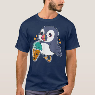 Kawaii Puffin Bird Drinking Boba - Bubble Tee