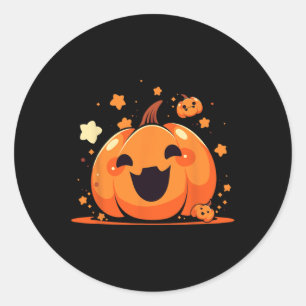 Kawaii Pumpkin Anime Cottagecore Men Kids Women Ha Runder Aufkleber