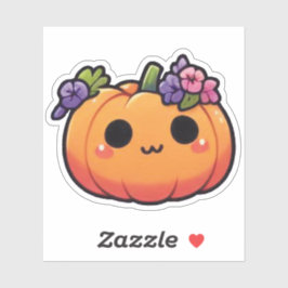 Kawaii Pumpkin Flower Crown - halloween fall Aufkleber
