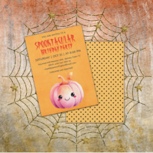 Kawaii Pumpkin Halloween Geburtstagsparty Einladung