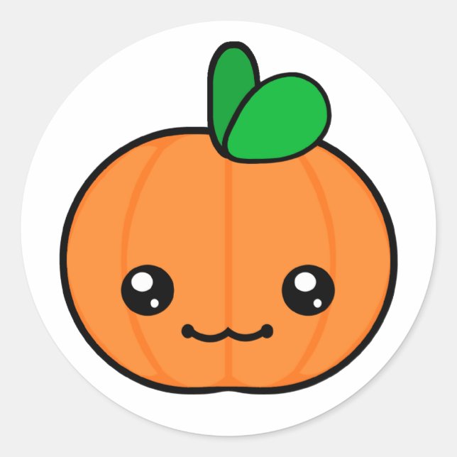 Kawaii Pumpkin Halloween Sticker (Vorderseite)