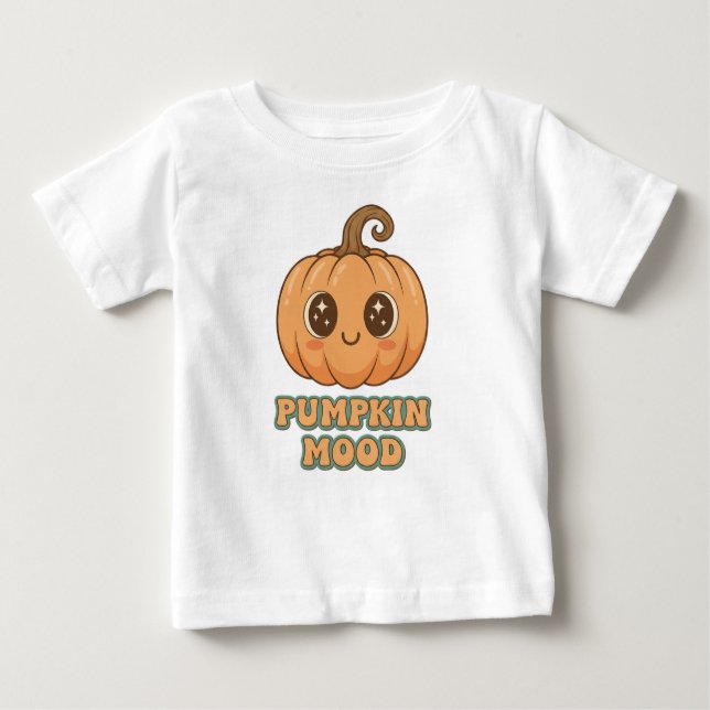 Kawaii Pumpkin Mood Baby T - Shirt (Vorderseite)