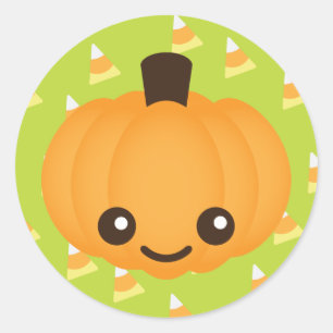 Kawaii Pumpkin Runder Aufkleber