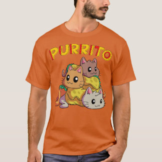 Kawaii Purrito Pyramid Funny Kitty Cat Burrito Foo T-Shirt