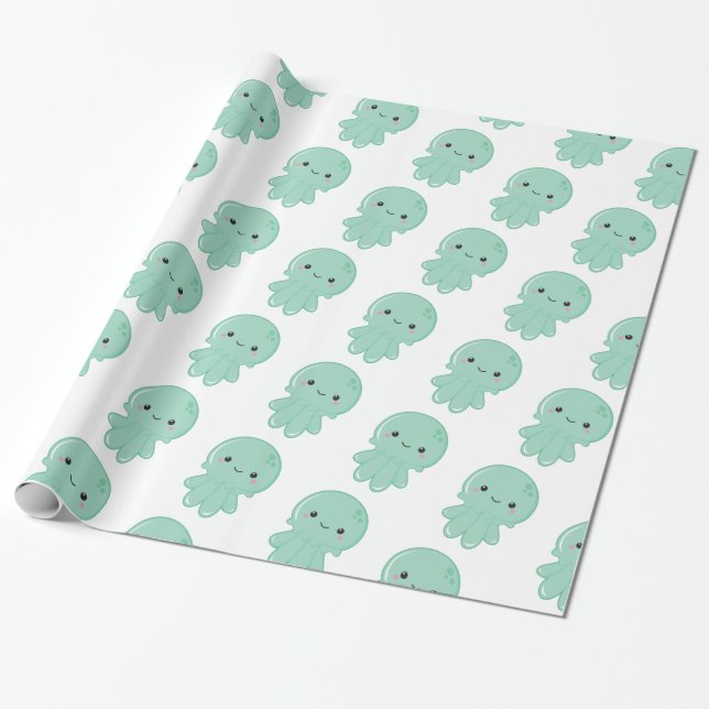 Kawaii Quallen Geschenkpapier (Ungerollt)