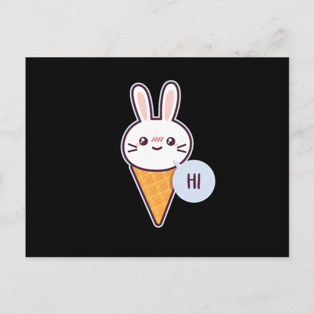 Kawaii Rabbit Postkarte (Vorderseite)
