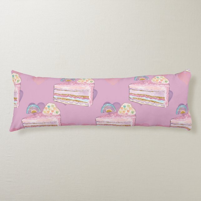 Kawaii Rainbow Cake Pattern - Pastel Lila Seitenschläferkissen (Vorderseite)