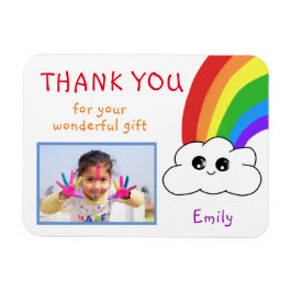 Kawaii Rainbow Clouds Geburtstag Danke Foto Magnet
