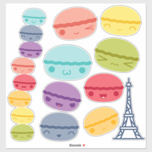 Kawaii Rainbow gestapelte Macarons Aufkleber