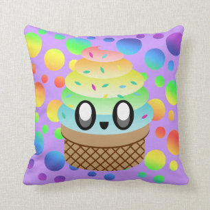 Kawaii Rainbow Ice Creme Cone Kissen