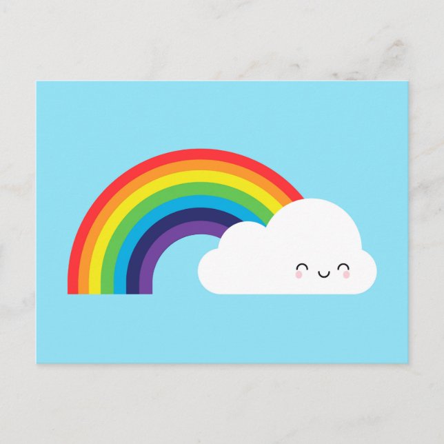 Kawaii Rainbow Postkarte (Vorderseite)