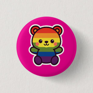 Kawaii Rainbow Teddy - Ein Niedlicher LGBTQ+-Prix- Button
