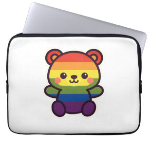 Kawaii Rainbow Teddy - Ein Niedlicher LGBTQ+-Prix- Laptopschutzhülle
