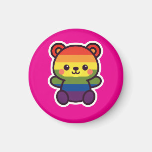 Kawaii Rainbow Teddy - Ein Niedlicher LGBTQ+-Prix- Magnet
