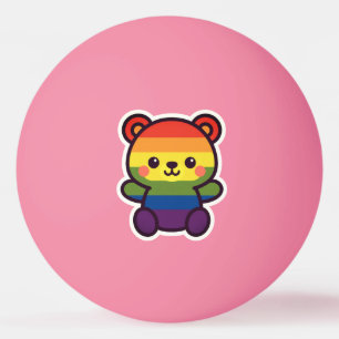 Kawaii Rainbow Teddy - Ein Niedlicher LGBTQ+-Prix- Tischtennisball