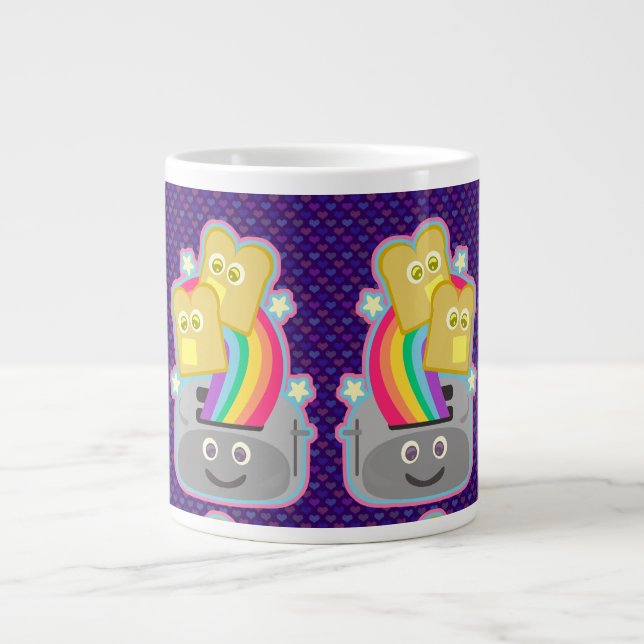 Kawaii Rainbow Toast Pattern Jumbo-Tasse (Vorderseite)