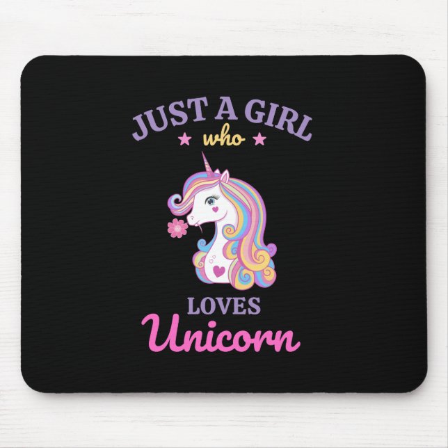 Kawaii Rainbow Unicorn Magical Colorful Mousepad (Vorne)