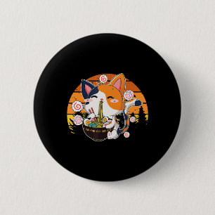 Kawaii Ramen Cat Anime Japanischer Neko Noodle Fun Button