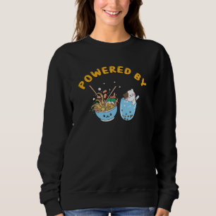 Kawaii Ramen & Cat Design   Powered Ramen and Cat Sweatshirt