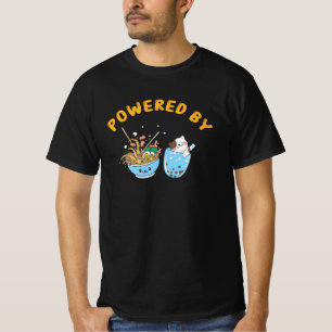 Kawaii Ramen & Cat Design   Powered Ramen and Cat T-Shirt