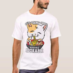 Kawaii Ramen Cat - Niedlich, liebend, verrückt, un T-Shirt