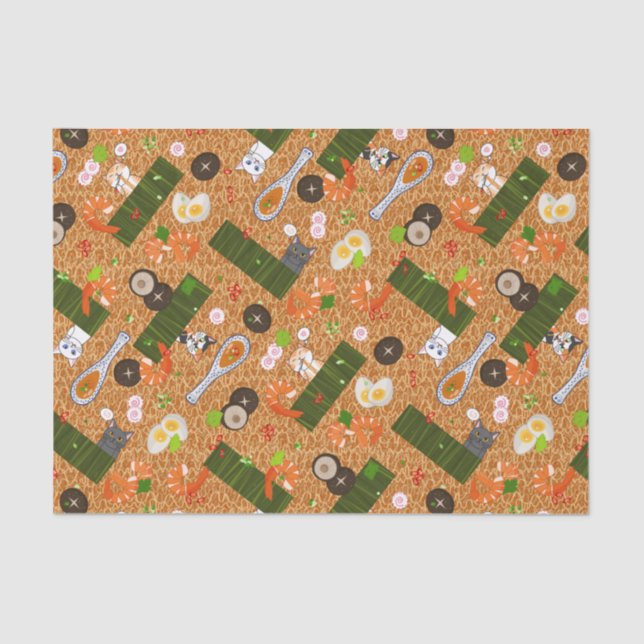 Kawaii Ramen Cats Seidenpapier (Vorderseite)