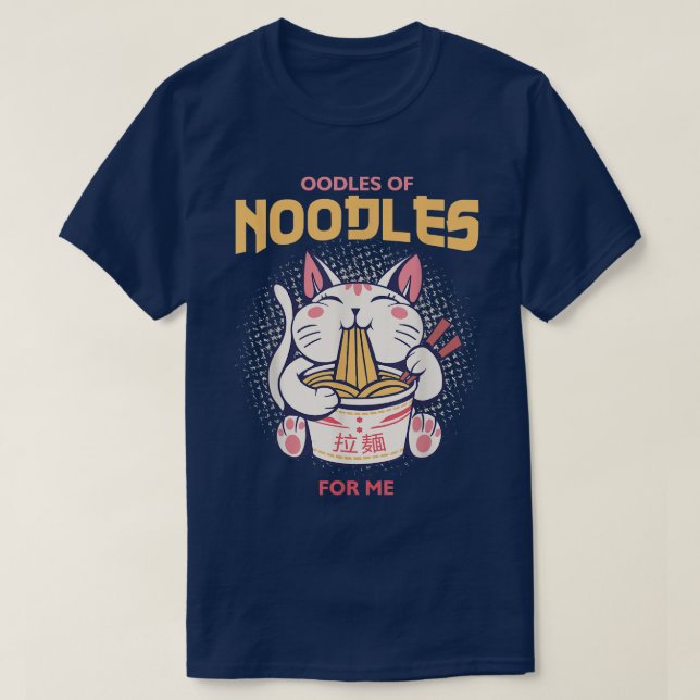 Kawaii Ramen Japanisch Anime Noodles Niedliche Kat T-Shirt (Design vorne)