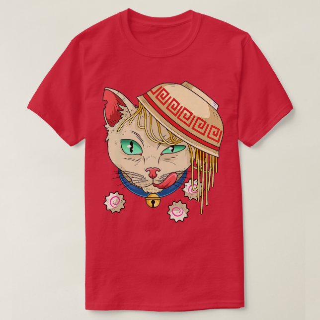 Kawaii Ramen Japanisch Noodles Bowl Ramen Cat  T-Shirt (Design vorne)