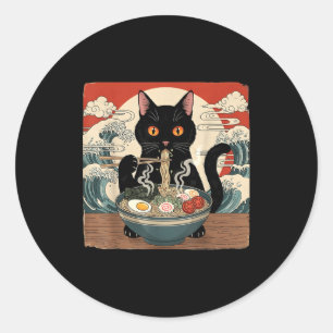 Kawaii Ramen Katze Anime Japanische Nudeln Essen W Runder Aufkleber