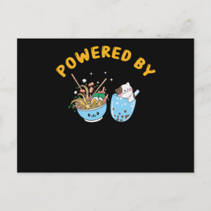 Kawaii Ramen & Katzen-Design Kraftvolles Ramen u Postkarte