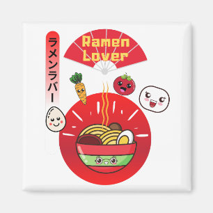 KAWAII RAMEN LIEBT GLÜCKLICHES LEBENSMITTELSTIL MAGNET