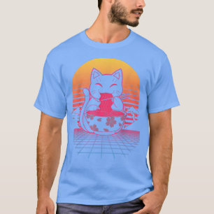 Kawaii Ramen Neko Retro Katze Japanisches Noodle A T-Shirt
