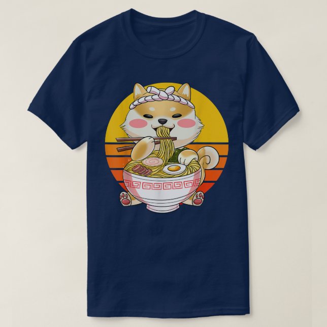 Kawaii Ramen Niedlich Anime Dog Corgi Japanisch No T-Shirt (Design vorne)