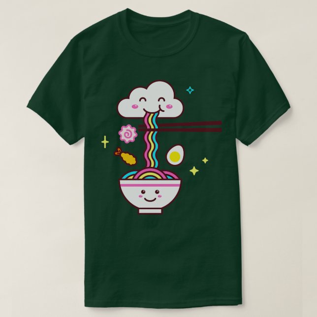 Kawaii Ramen Rainbow T-Shirt (Design vorne)