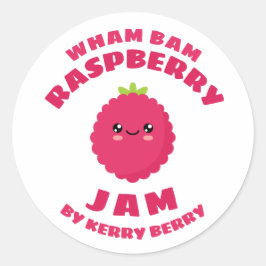 Kawaii Raspberry Jam Runder Aufkleber