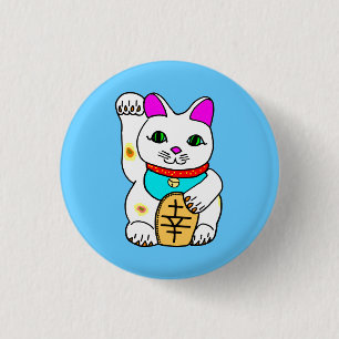 Kawaii Rave-glückliche Katze Maneki Neko Button
